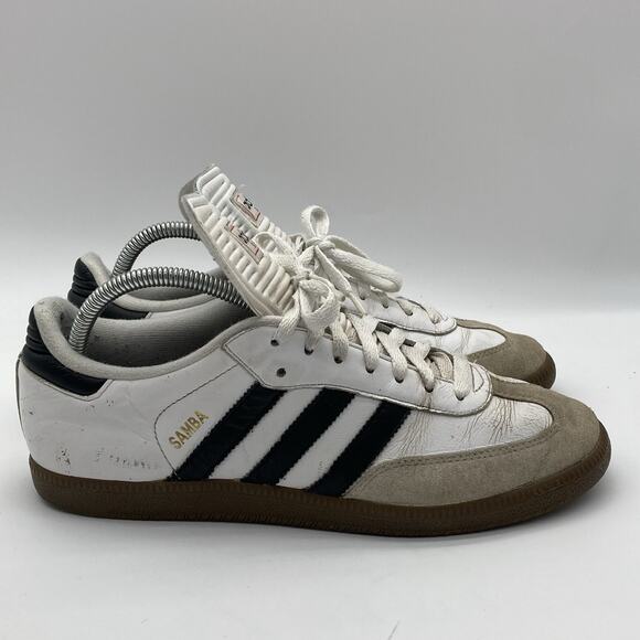 Mens Size 8 Adidas Samba Classic White/Black Skate Sneakers...